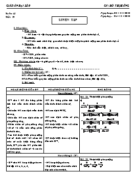 Giáo án Đại số 8 - Tuần 15 - Tiết 29: Luyện tập - Đỗ Thị Hằng