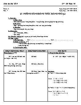 Giáo án Đại số 8 - Tuần 4 - Tiết 7: Những hằng đẳng thức đáng nhớ (tiếp theo) - Đỗ Thừa Trí