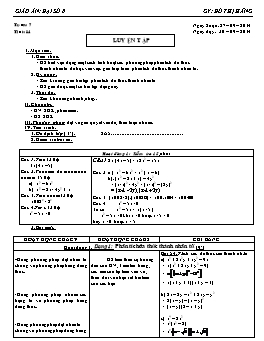 Giáo án Đại số 8 - Tuần 7 - Tiết 14: Luyện tập - Đỗ Thị Hằng