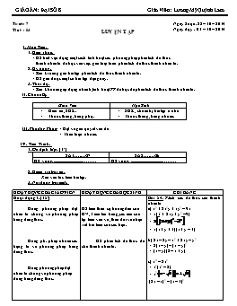 Giáo án Đại số 8 - Tuần 7 - Tiết 14: Luyện tập - Lương Mỹ Quỳnh Lam