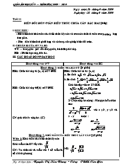 Giáo án Đại số 9 - Tiết 11, 12, 13 - Nguyễn Thị Kim Nhung