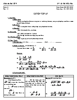 Giáo án Đại số 9 - Tiết 11: Luyện tập - Lê Thị Kiều Thu