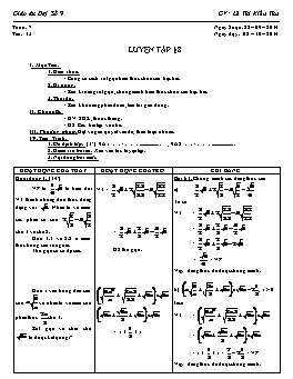 Giáo án Đại số 9 - Tiết 13: Luyện tập - Lê Thị Kiều Thu