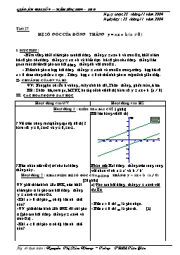 Giáo án Đại số 9 - Tiết 27, 28, 29 - Nguyễn Thị Kim Nhung