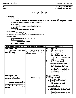 Giáo án Đại số 9 - Tiết 3: Luyện tập - Lê Thị Kiều Thu