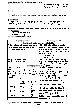 Giáo án Đại số 9 - Tiết 41, 42, 43 - Nguyễn Thị Kim Nhung