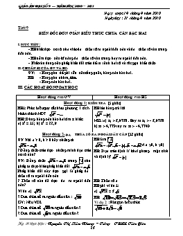 Giáo án Đại số 9 - Tiết 9, 10 - Nguyễn Thị Kim Nhung