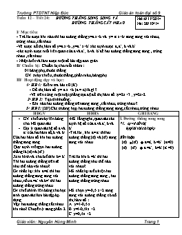 Giáo án Đại số 9 - Tuần 12 - Tiết 24: Đường thẳng song song và đường thẳng cắt nhau - Nguyễn Hùng Minh