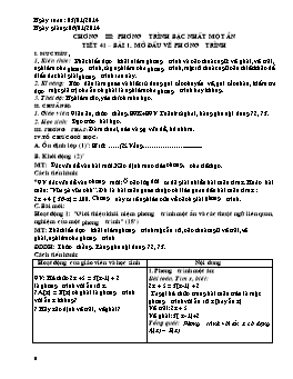 Giáo án Đại số lớp 8 - Chương III: Phương trình bậc nhất một ẩn - Tiết 41 - Bài 1: Mở đầu về phương trình