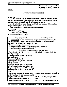 Giáo án Đại số - Tiết 41, 42, 43 - Nguyễn Thị Kim Nhung