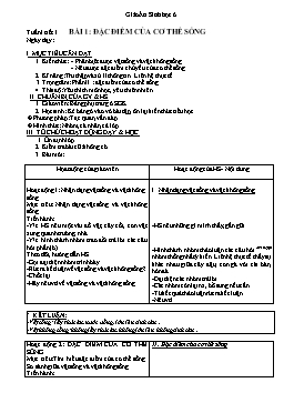 Giáo án dạy Sinh học 6 học kì I