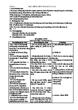 Giáo án dạy Sinh học 6 - Tiết 21: Đặc điểm bên ngoài của lá