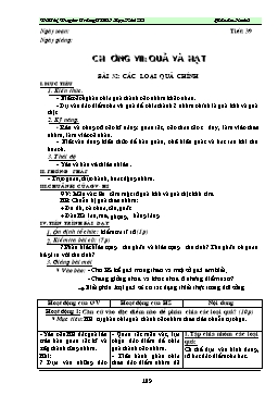 Giáo án dạy Sinh học 6 - Tiết 39: Các loại quả chính