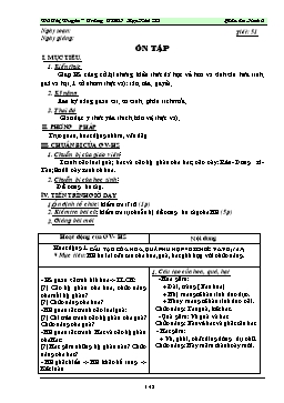 Giáo án dạy Sinh học 6 - Tiết 51: Ôn tập