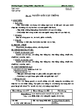 Giáo án dạy Sinh học 6 - Tiết 55: Nguồn gốc cây trồng