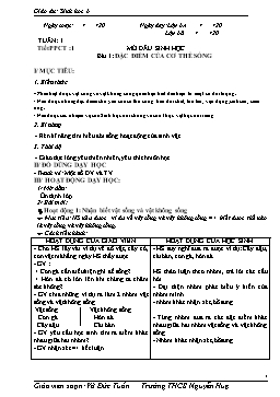 Giáo án dạy Sinh học lớp 6 cả năm