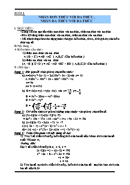 Giáo án dạy thêm Toán 8 cả năm