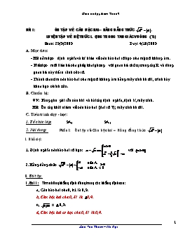 Giáo án dạy thêm Toán 9 - Cấn Văn Thắm