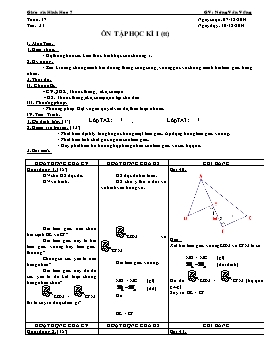 Giáo án Hình học 7 - Tuần 17: Ôn tập học kì I (tiếp theo) - Nông Văn Vững