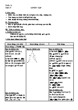 Giáo án Hình học 7 - Tuần 21 - Luyện tập