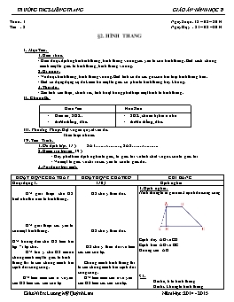 Giáo án Hình học 8 - Tuần 1 - Tiết 2: Hình thang - THCS Liêng Trang