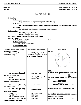 Giáo án Hình học 9 - Tiết 24: Luyện tập - Lê Thị Kiều Thu