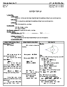 Giáo án Hình học 9 - Tiết 27: Luyện tập - Lê Thị Kiều Thu