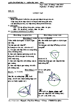 Giáo án Hình học 9 - Tiết 41, 42, 43 - Nguyễn Thị Kim Nhung