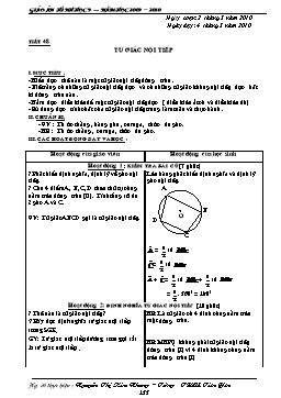 Giáo án Hình học 9 - Tiết 48, 49, 50 - Nguyễn Thị Kim Nhung