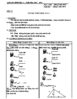 Giáo án Hình học 9 - Tiết 67: Ôn tập cuối năm - Nguyễn Thị Kim Nhung