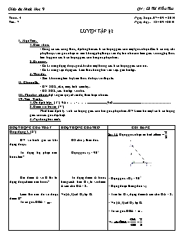 Giáo án Hình học 9 - Tiết 7: Luyện tập - Lê Thị Kiều Thu