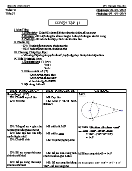 Giáo án Hình học 9 - Tuần 21 - Tiết 37: Luyện tập - Nguyễn Huy Du