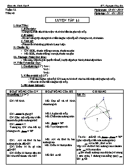 Giáo án Hình học 9 - Tuần 22 - Tiết 40: Luyện tập - Nguyễn Huy Du