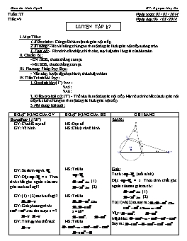 Giáo án Hình học 9 - Tuần 27 - Tiết 49: Luyện tập - Nguyễn Huy Du