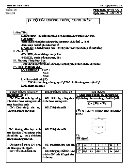 Giáo án Hình học 9 - Tuần 28 - Tiết 51: Độ dài cung tròn, đường tròn - Nguyễn Huy Du