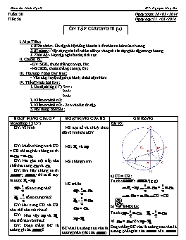 Giáo án Hình học 9 - Tuần 30 - Tiết 55: Ôn tập chương III (Tiếp theo) - Nguyễn Huy Du