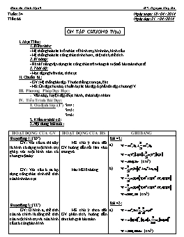 Giáo án Hình học 9 - Tuần 33 - Tiết 65: Ôn tập chương IV (Tiếp theo) - Nguyễn Huy Du