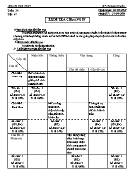 Giáo án Hình học 9 - Tuần 34 - Tiết 67: Kiểm tra chương IV (Tiếp theo) - Nguyễn Huy Du