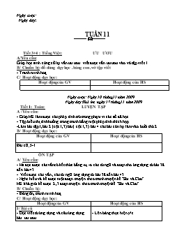 Giáo án Lớp 1 tuần 11 - Đàng Thị Lang