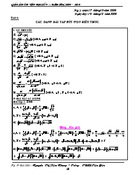 Giáo án ôn tập Đại số 9 - Tiết 4, 5, 6 - Nguyễn Thị Kim Nhung