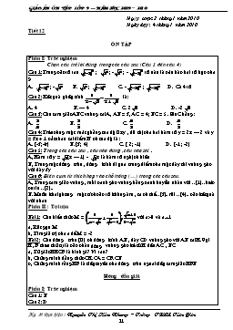 Giáo án ôn tập Toán 9 - Tiết 12, 13, 14 - Nguyễn Thị Kim Nhung