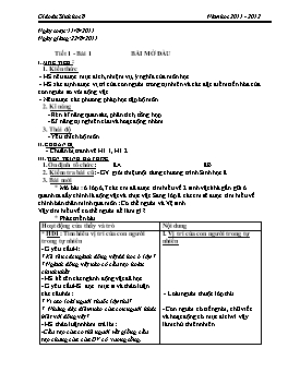 Giáo án Sinh học 6 cả năm - Năm học 2011-2012