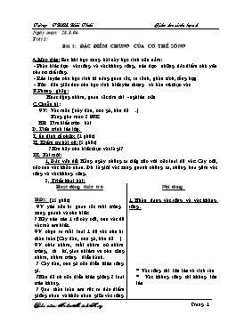 Giáo án Sinh học 6 học kì I