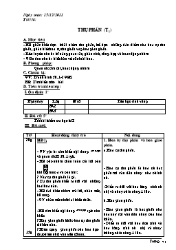 Giáo án Sinh học 6 học kì II - Năm học 2011-2012