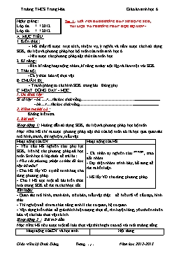 Giáo án Sinh học 6 năm học 2012-2013