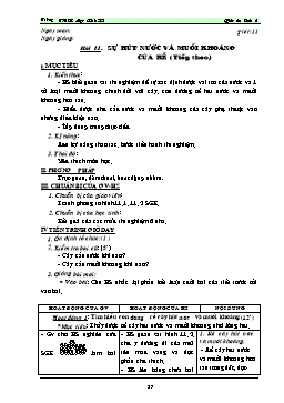 Giáo án Sinh học 6 - Tiết 11: Sự hút nước và muối khoáng của rễ (Tiếp theo)