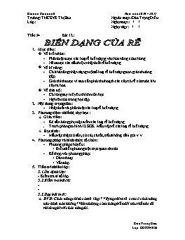 Giáo án Sinh học 6 - Tiết 14: Biến dạng của rễ - Trường THCS Võ Thị Sáu