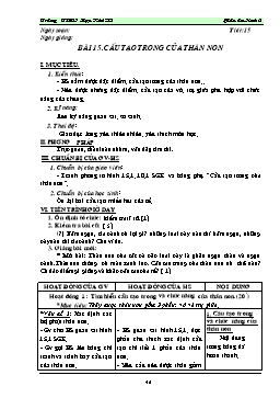 Giáo án Sinh học 6 - Tiết 15: Cấu tạo trong thân non