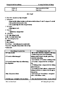 Giáo án Sinh học 6 - Tiết 19, 20