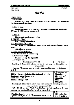 Giáo án Sinh học 6 - Tiết 19: Ôn tập